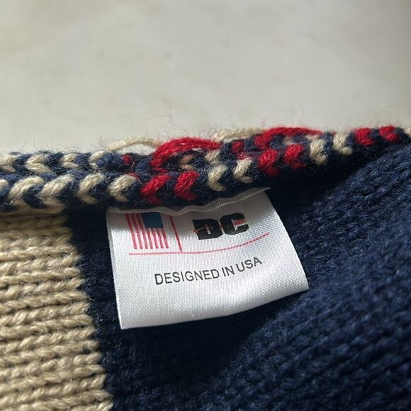 American flag knit Pom Pom beanie one size - Picture 5 of 6